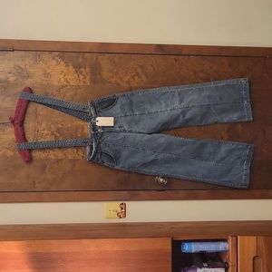 Jeans removable suspenders L NWT